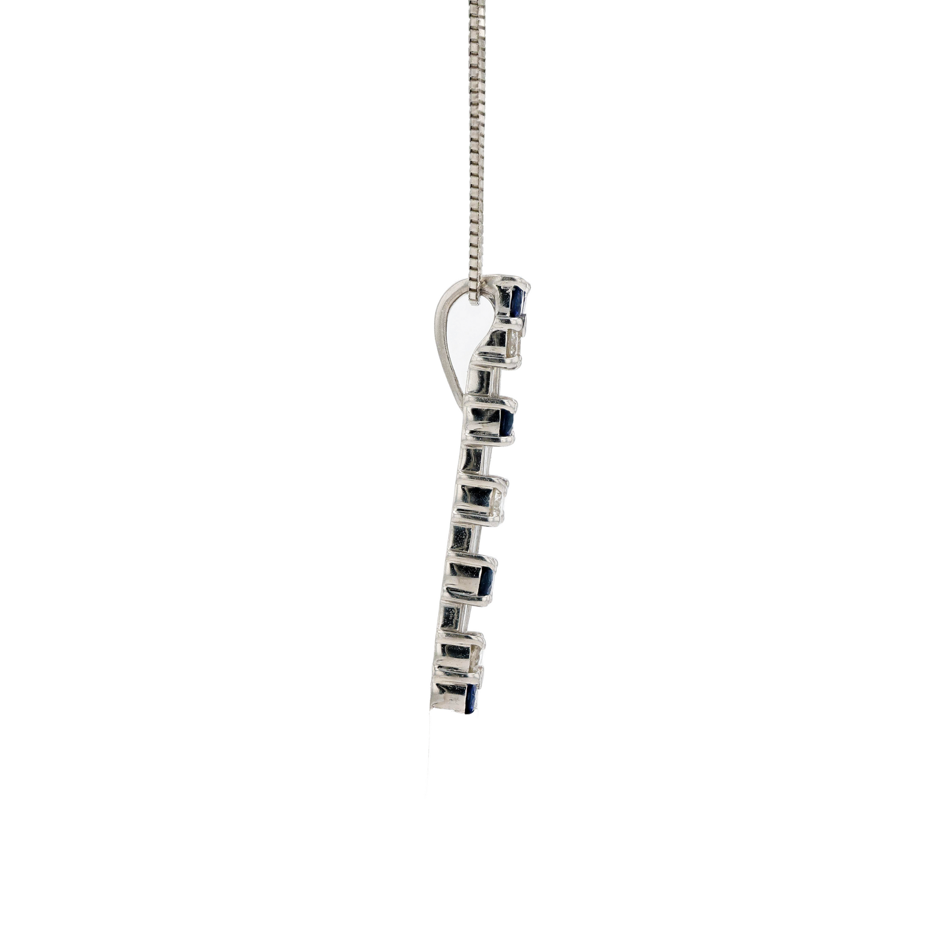 18KG Natural Blue Sapphire Diamond Necklace