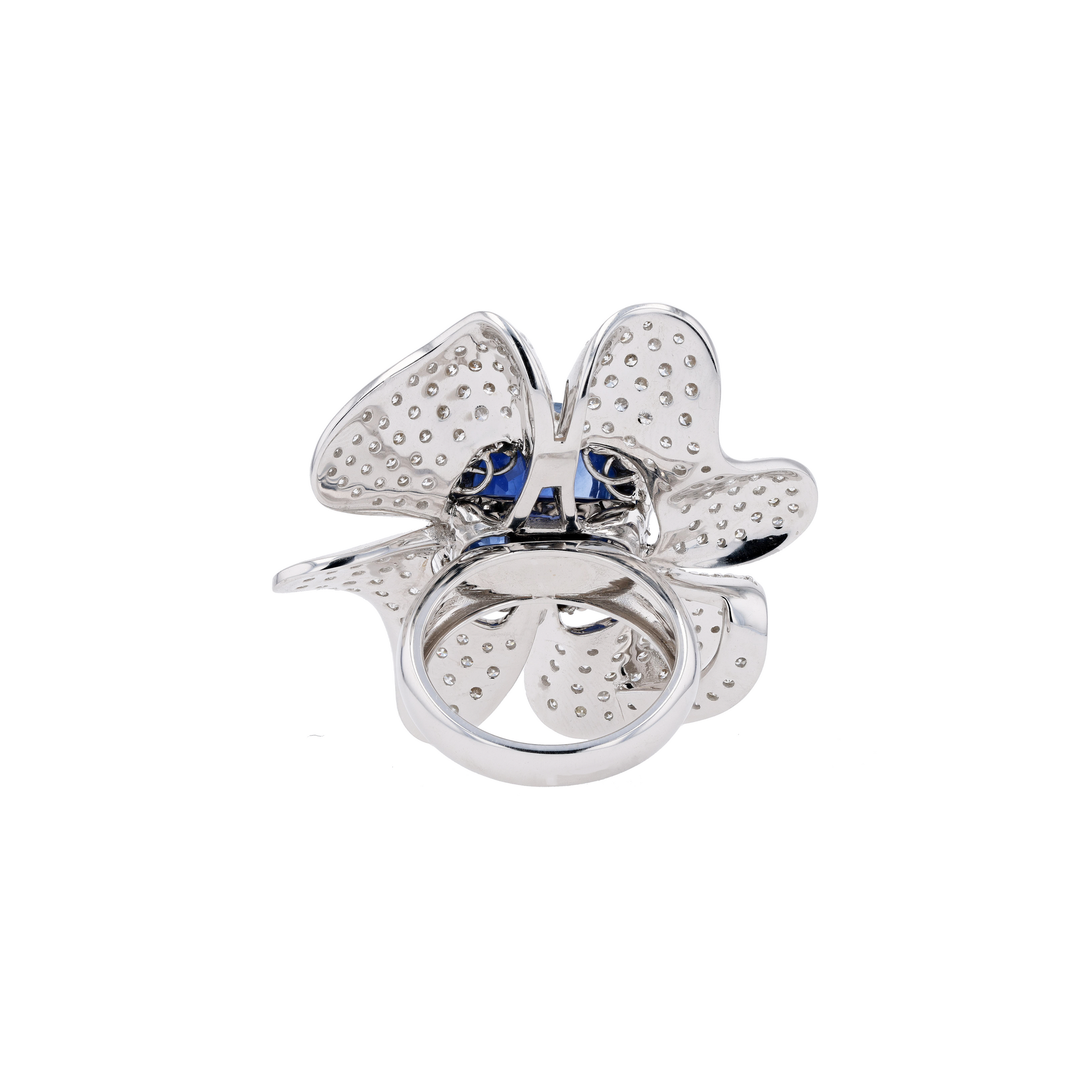 18KG Natural Unheated Vivid Royal Blue Sapphire Diamond Ring / Pendant