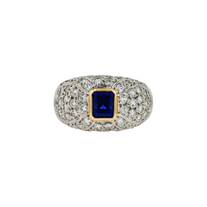 PT900 18KG Natural Unheated Vivid Royal Blue Sapphire Diamond Ring