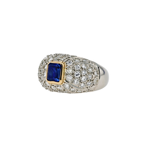 PT900 18KG Natural Unheated Vivid Royal Blue Sapphire Diamond Ring