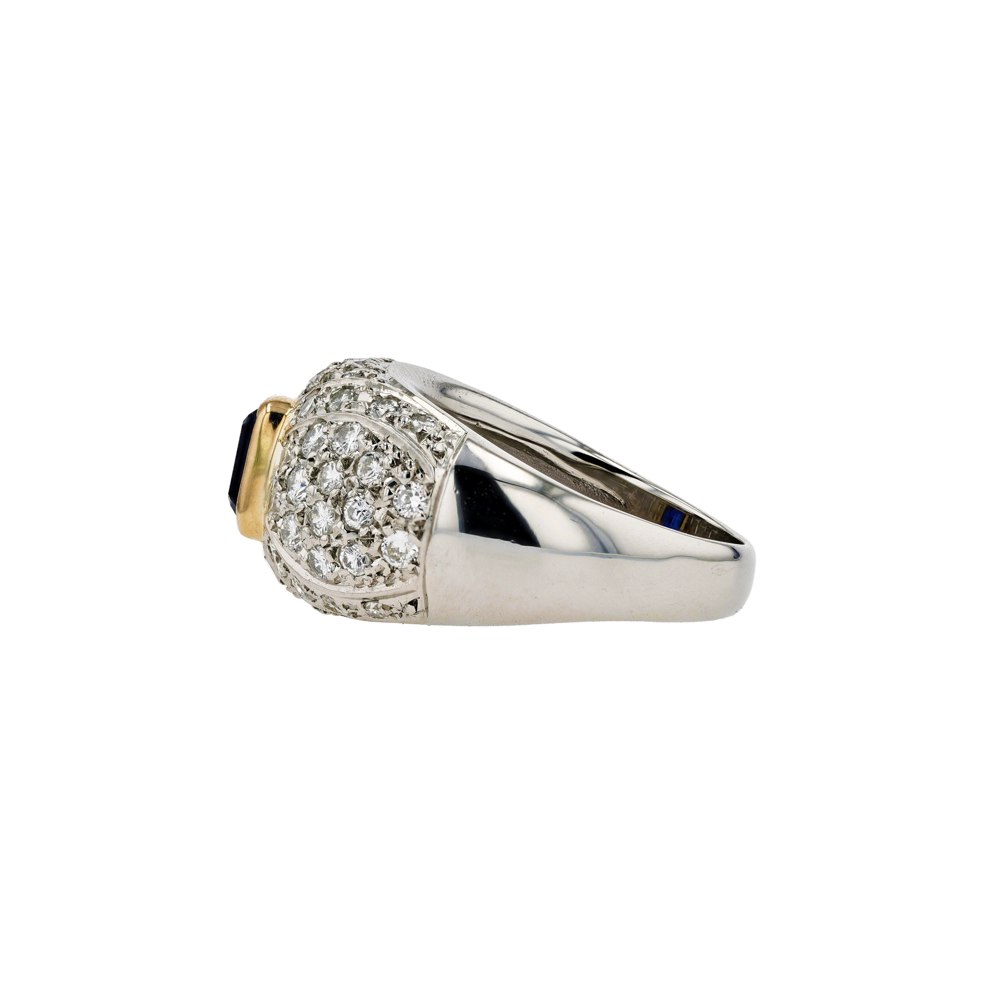 PT900 18KG Natural Unheated Vivid Royal Blue Sapphire Diamond Ring
