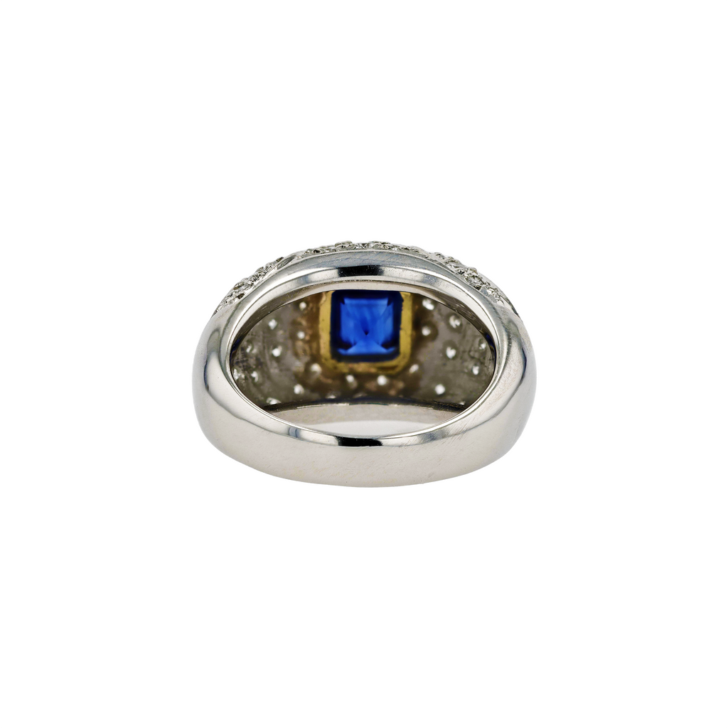 PT900 18KG Natural Unheated Vivid Royal Blue Sapphire Diamond Ring