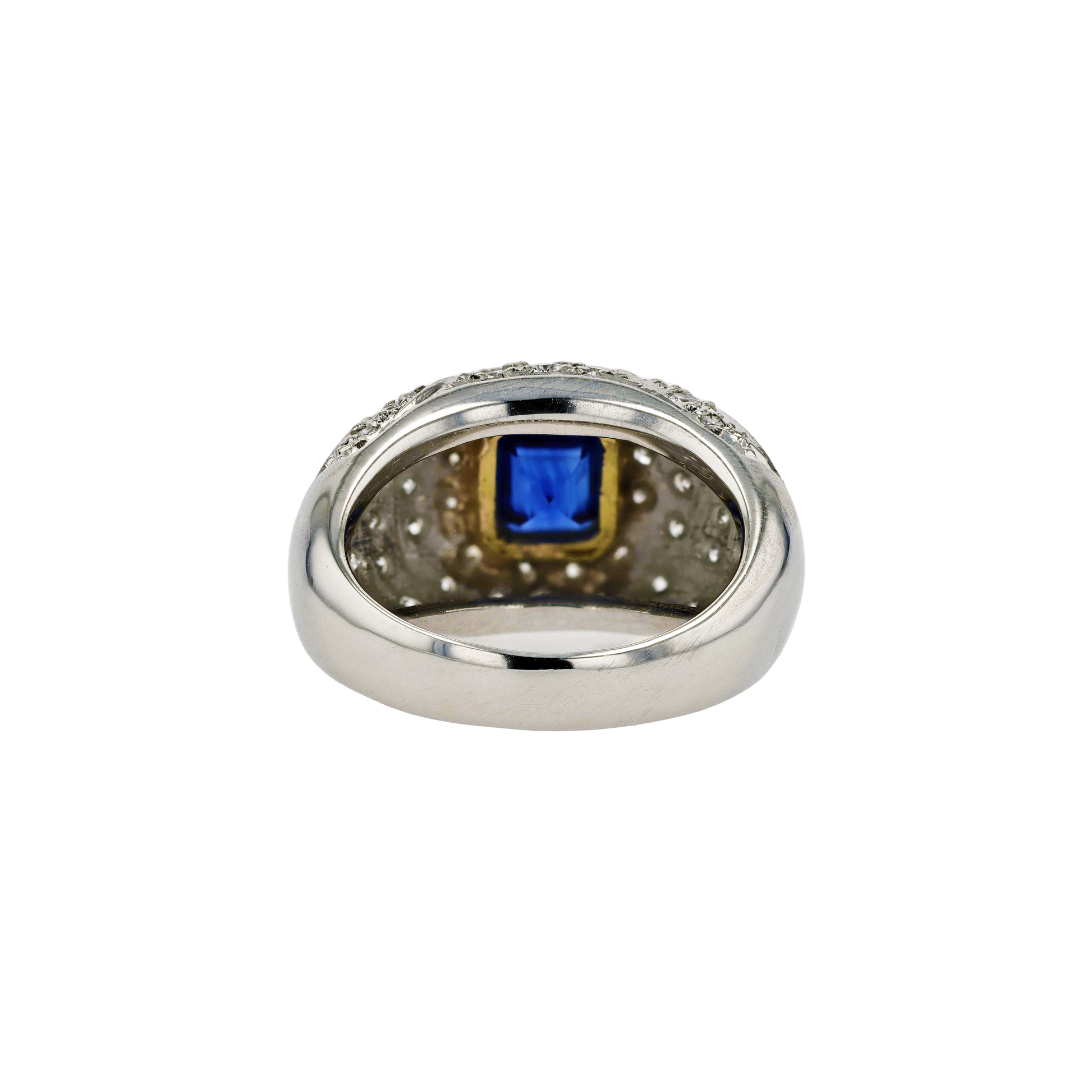 PT900 18KG Natural Unheated Vivid Royal Blue Sapphire Diamond Ring