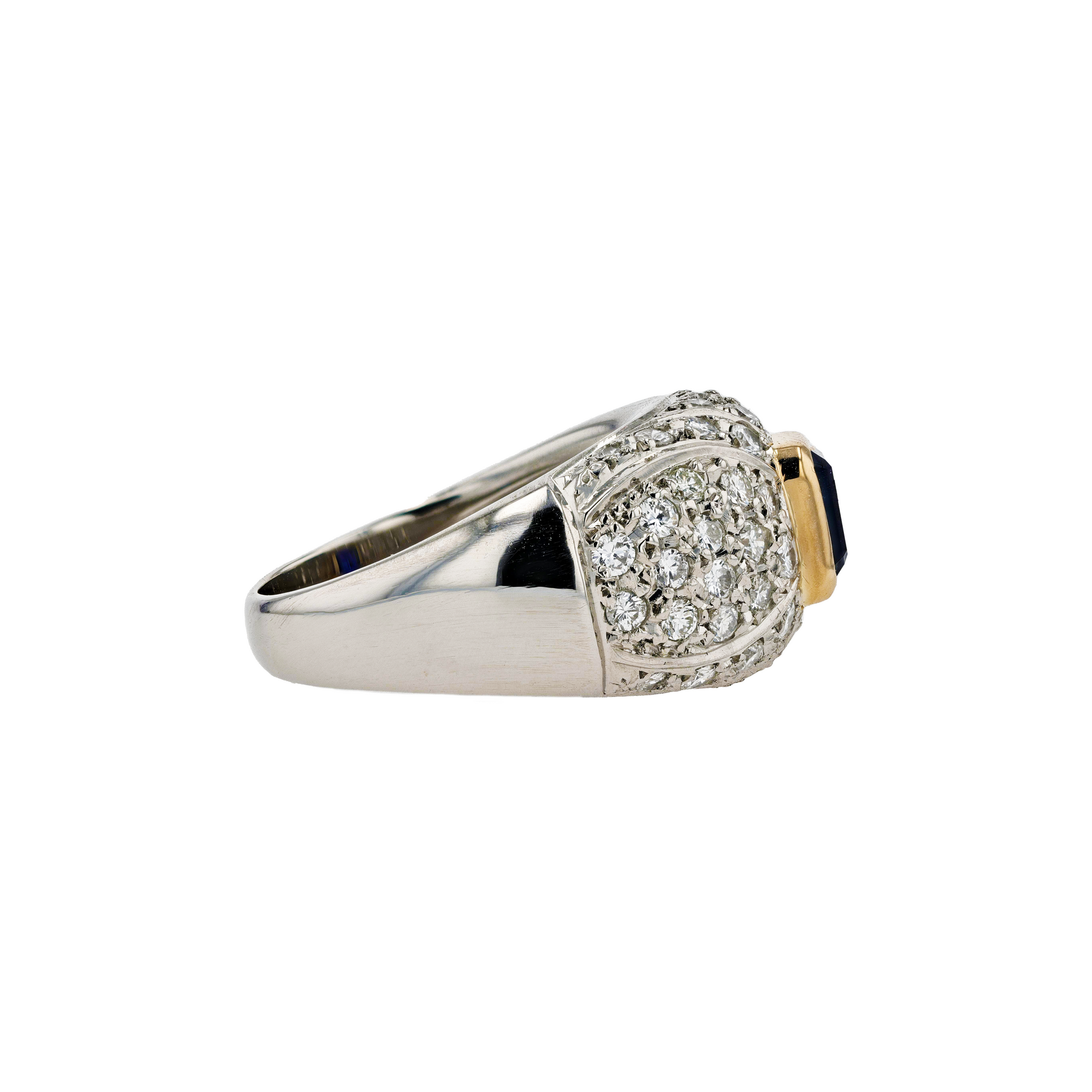 PT900 18KG Natural Unheated Vivid Royal Blue Sapphire Diamond Ring