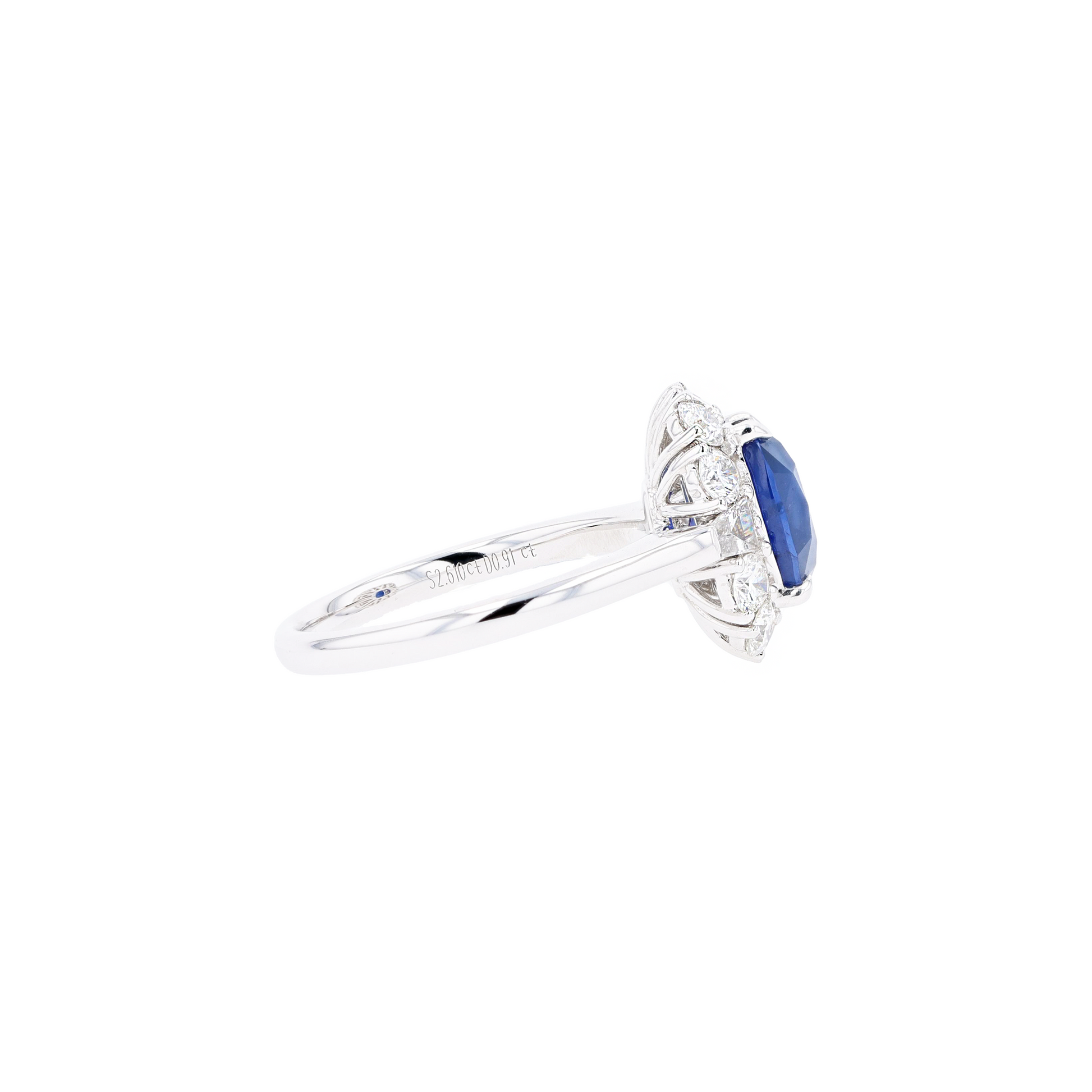 18KG Natural Vivid Royal Blue Sapphire Diamond Ring