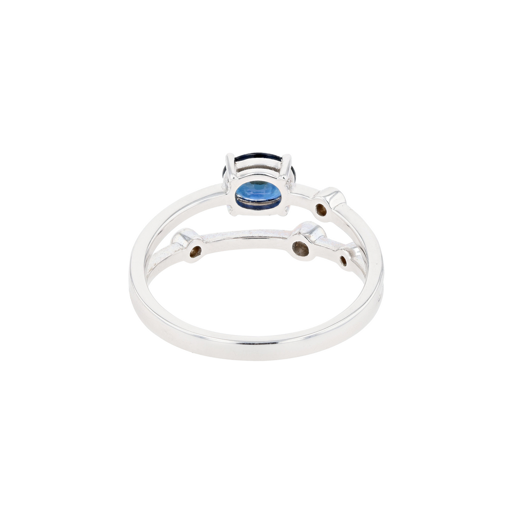 18KG Natural Vivid Royal Blue Sapphire Diamond Ring