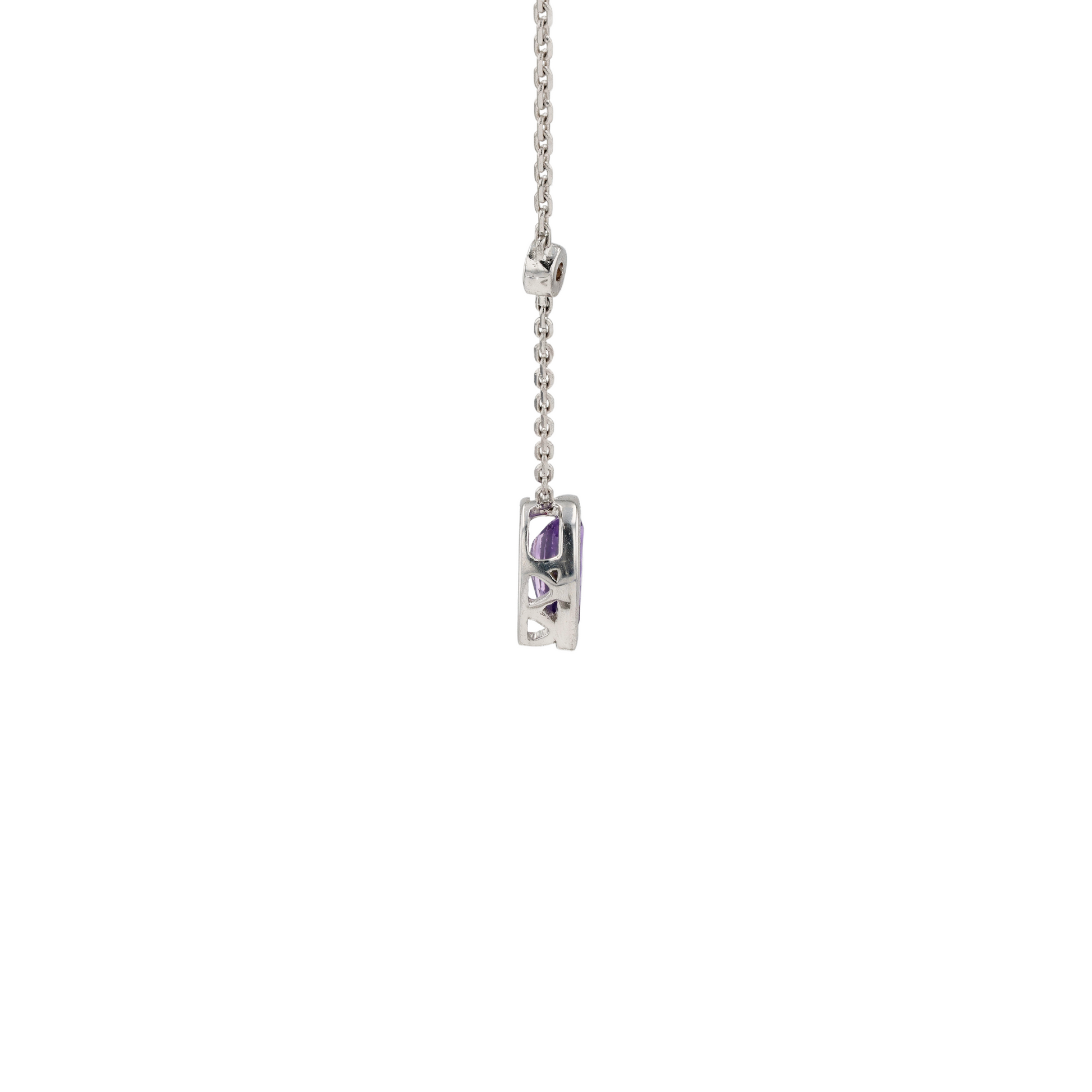 18KG Natural Unheated Purplish Pink Sapphire Diamond Necklace