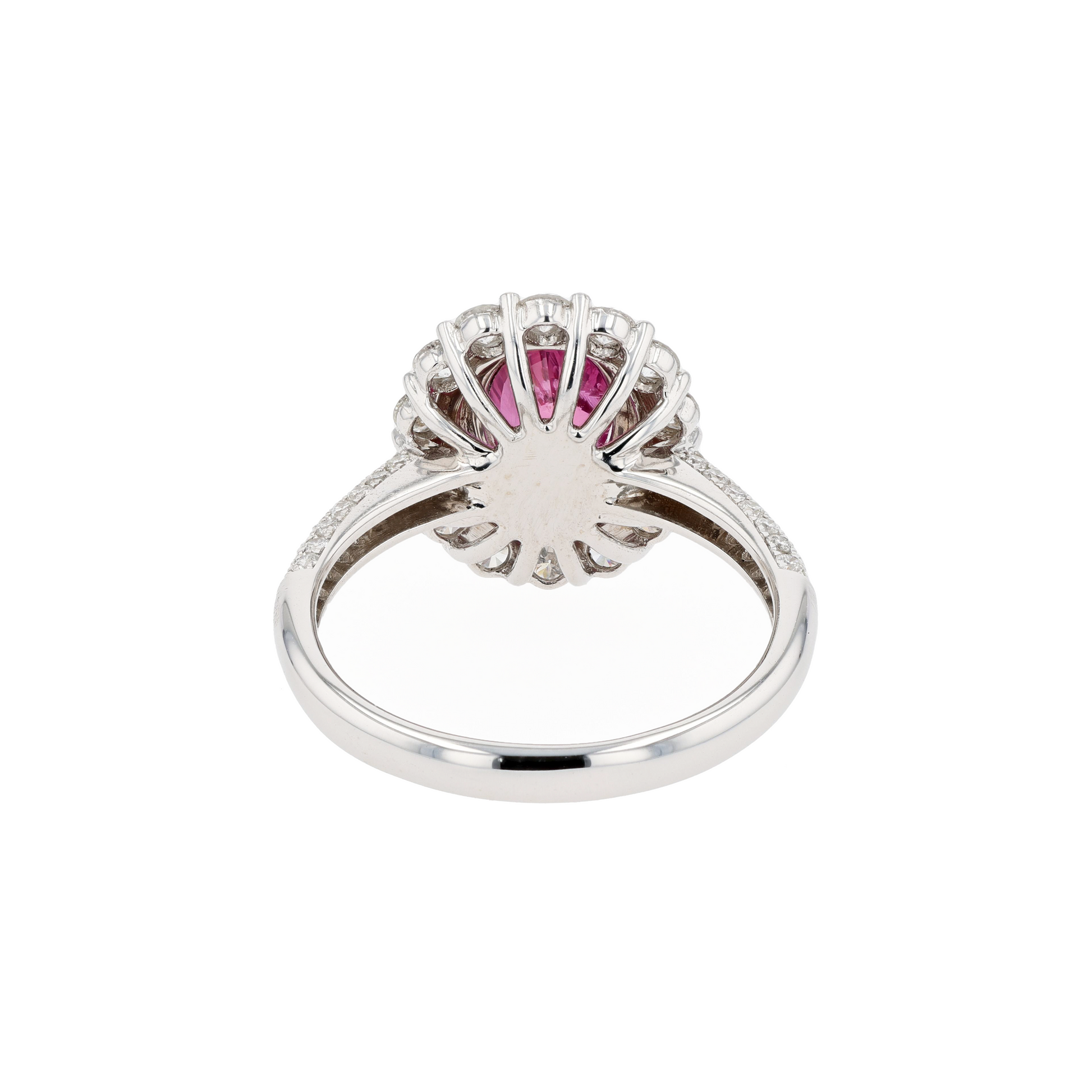 18KG Natural Unheated Padparadscha Sunset Sapphire Diamond Ring
