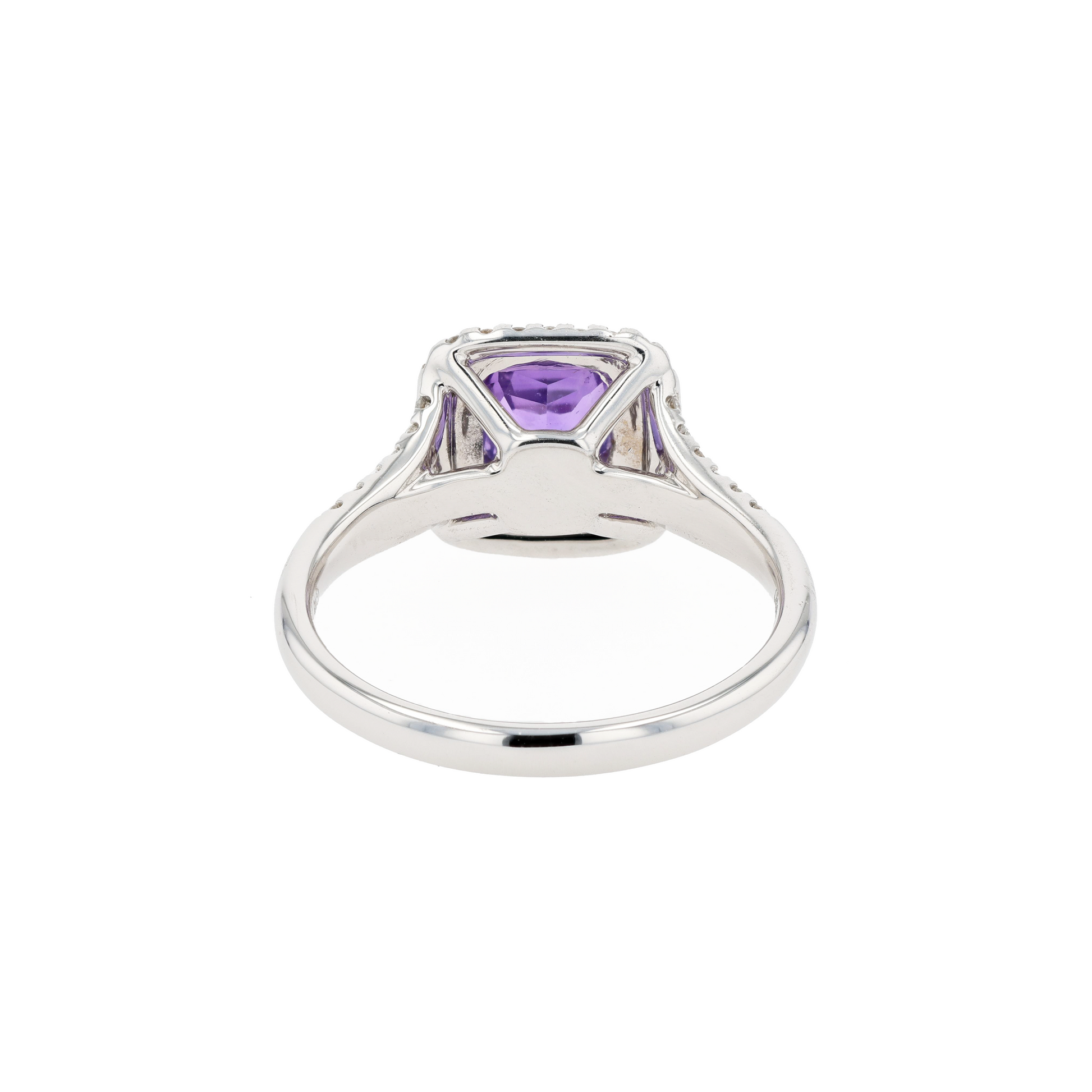 18KG Natural Unheated Vivid Violet Sapphire Diamond Ring