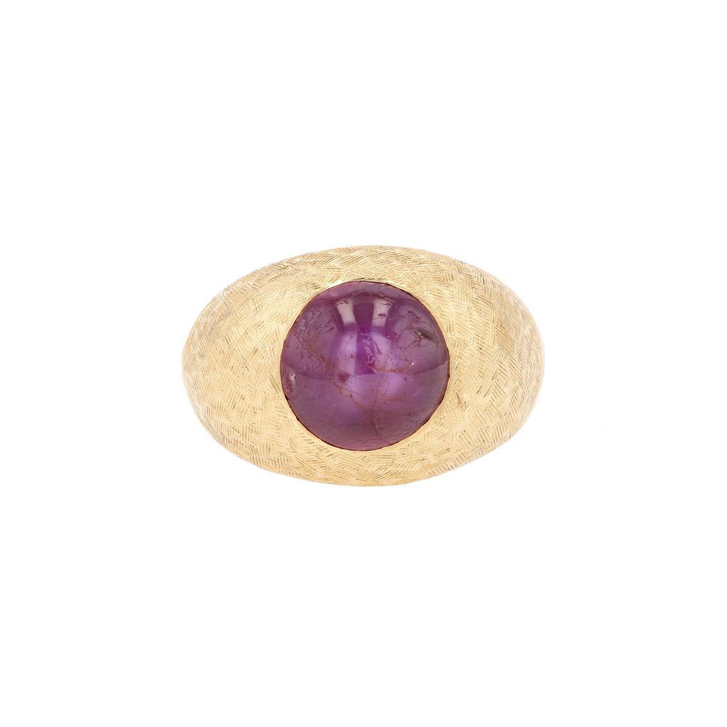 14KG Natural Unheated Purple Star Sapphire Ring
