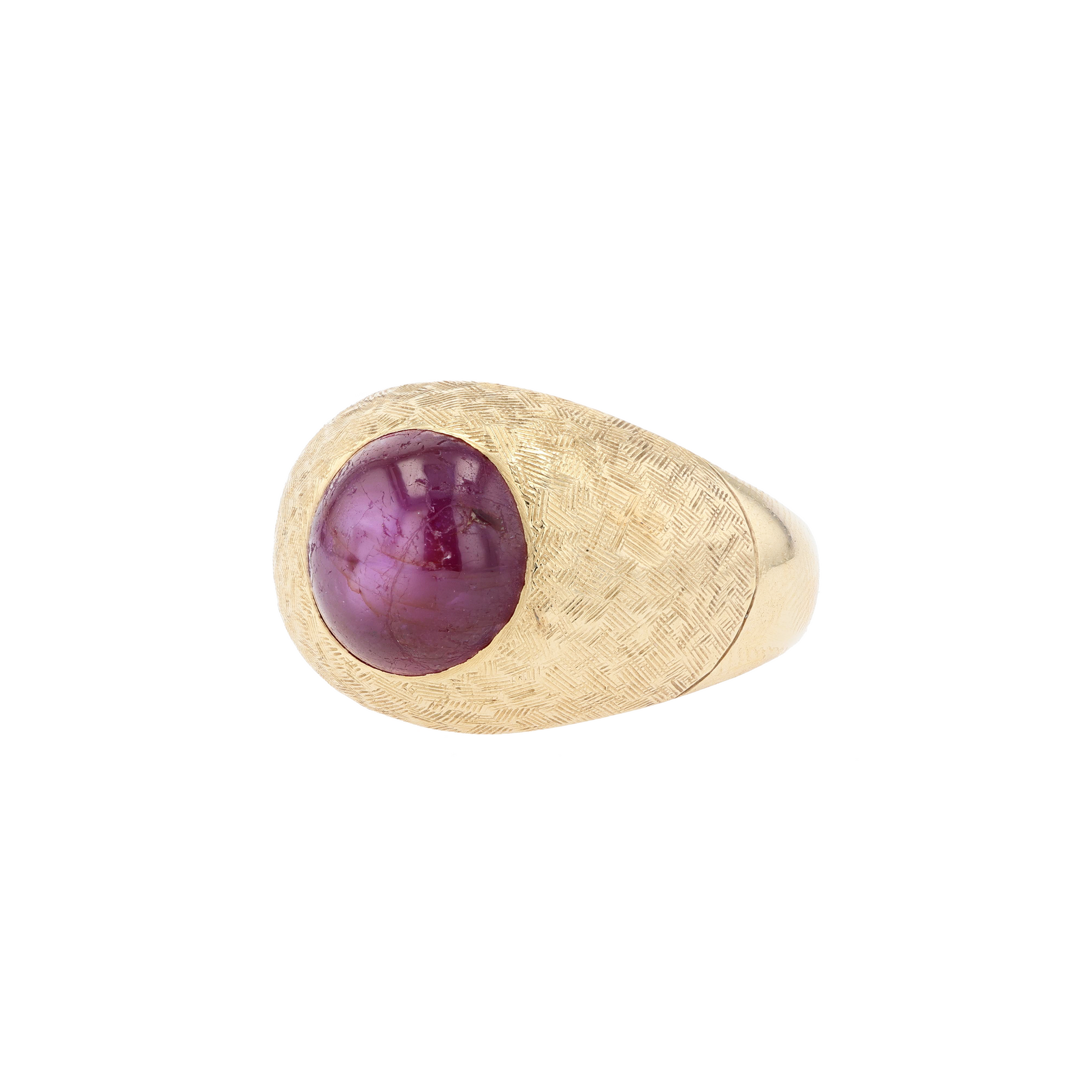 14KG Natural Unheated Purple Star Sapphire Ring