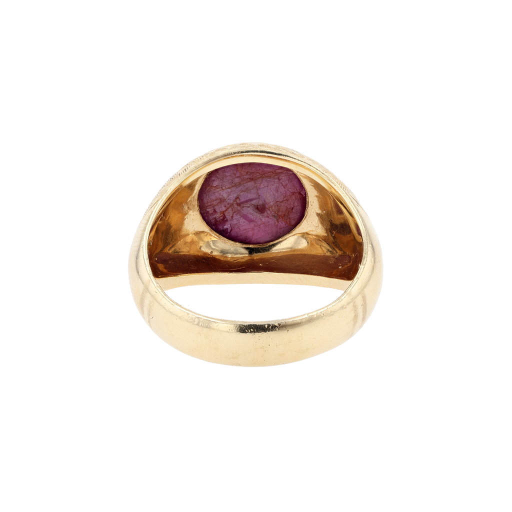 14KG Natural Unheated Purple Star Sapphire Ring