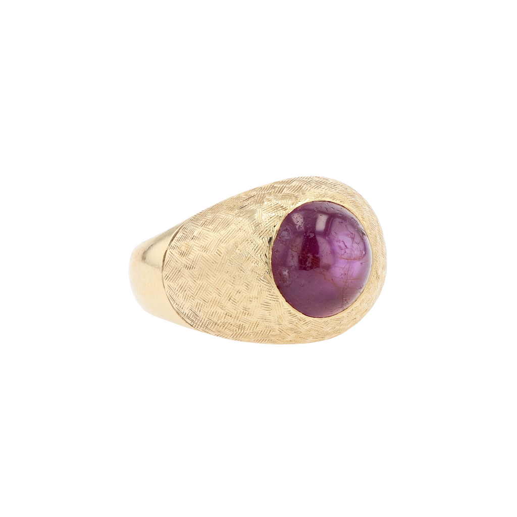 14KG Natural Unheated Purple Star Sapphire Ring