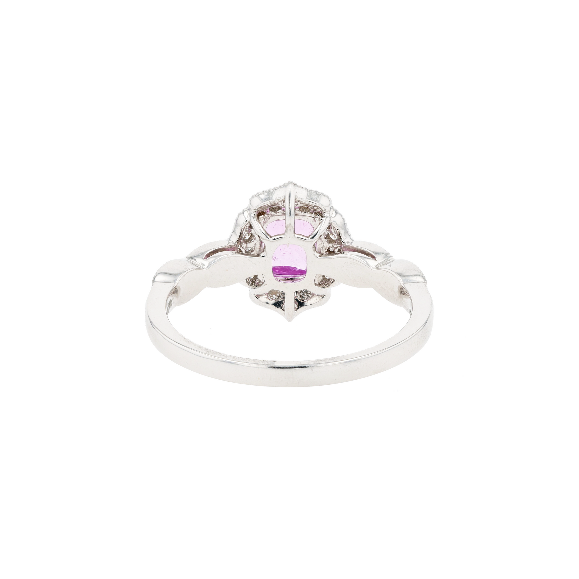18KG Natural Unheated Intense Pink Sapphire Diamond Ring