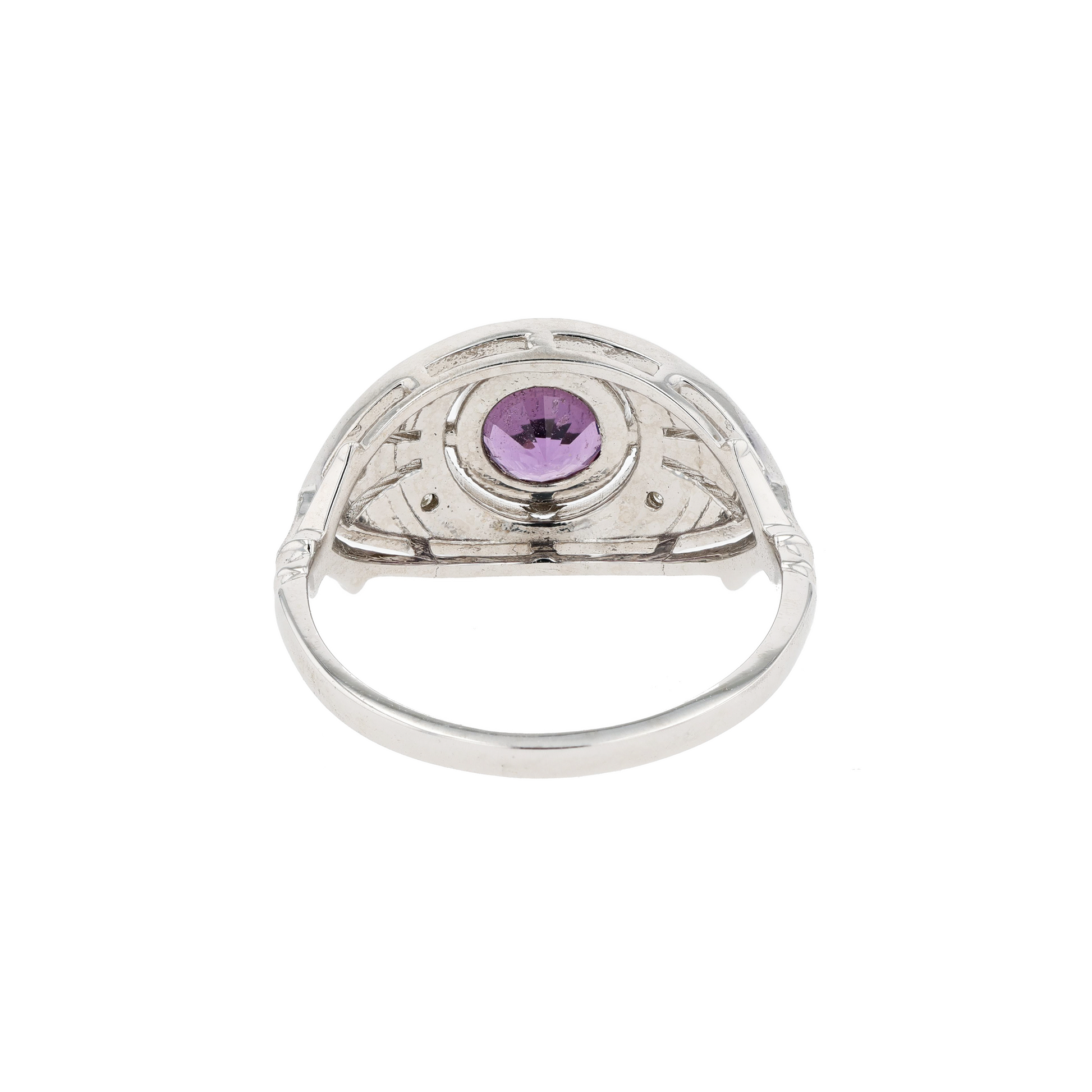 14KG Natural Unheated Pink Sapphire Diamond Ring