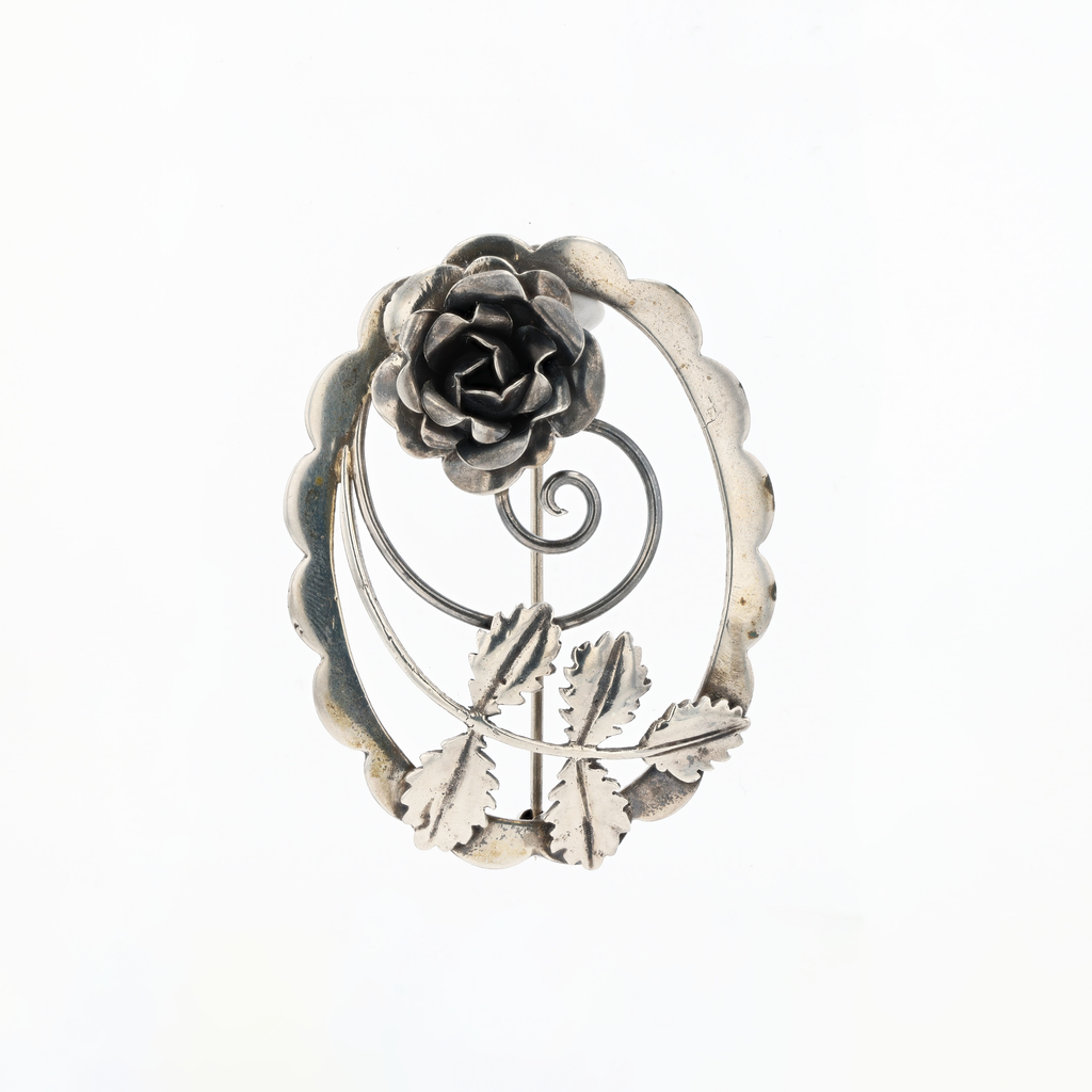 925 Silver Rose Brooch