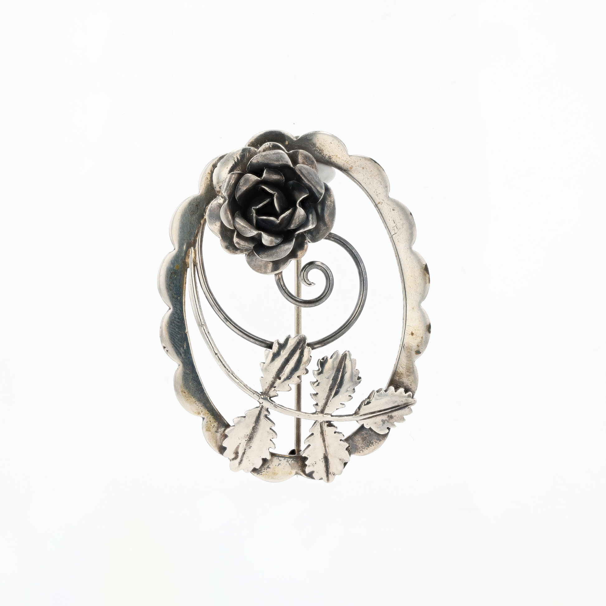 925 Silver Rose Brooch