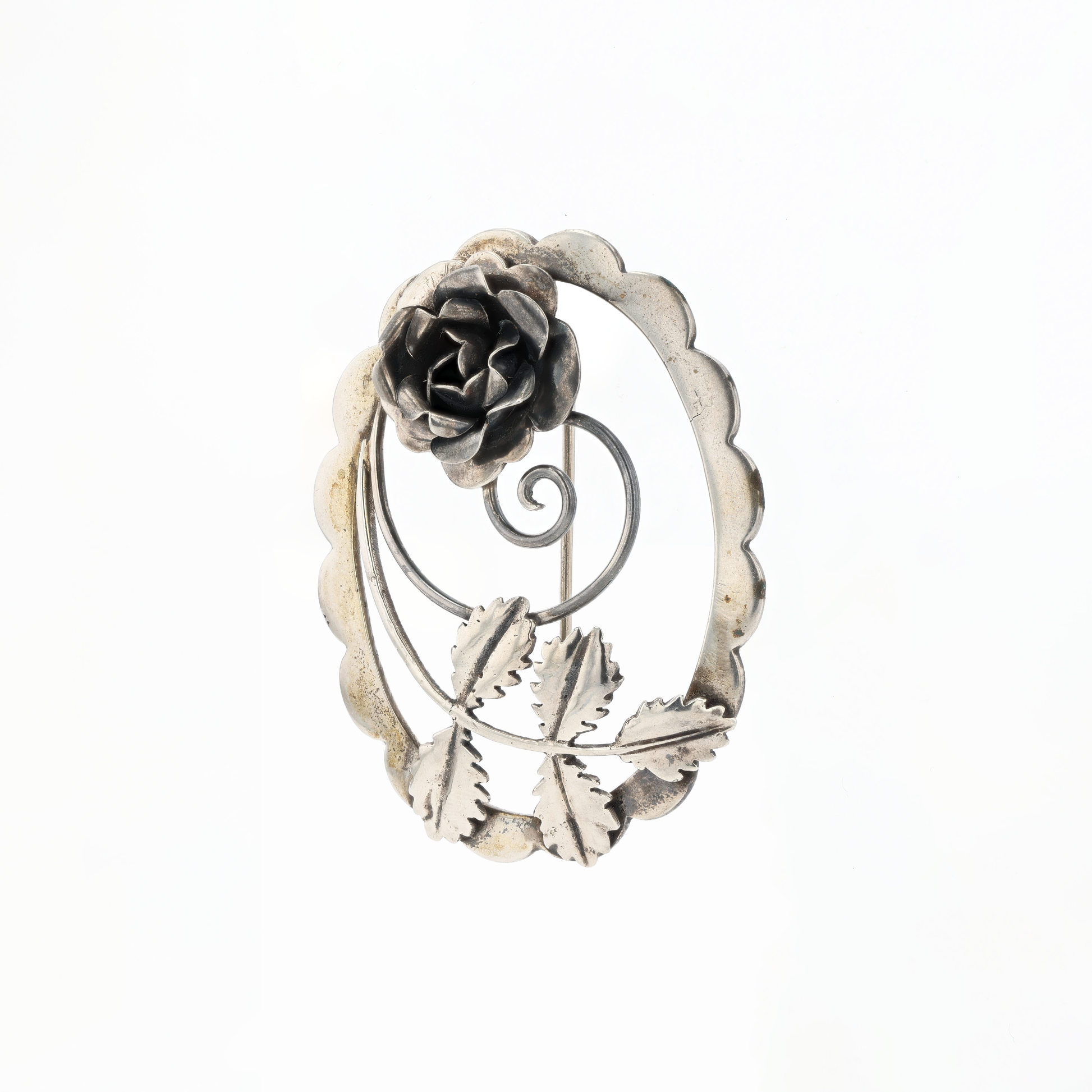 925 Silver Rose Brooch