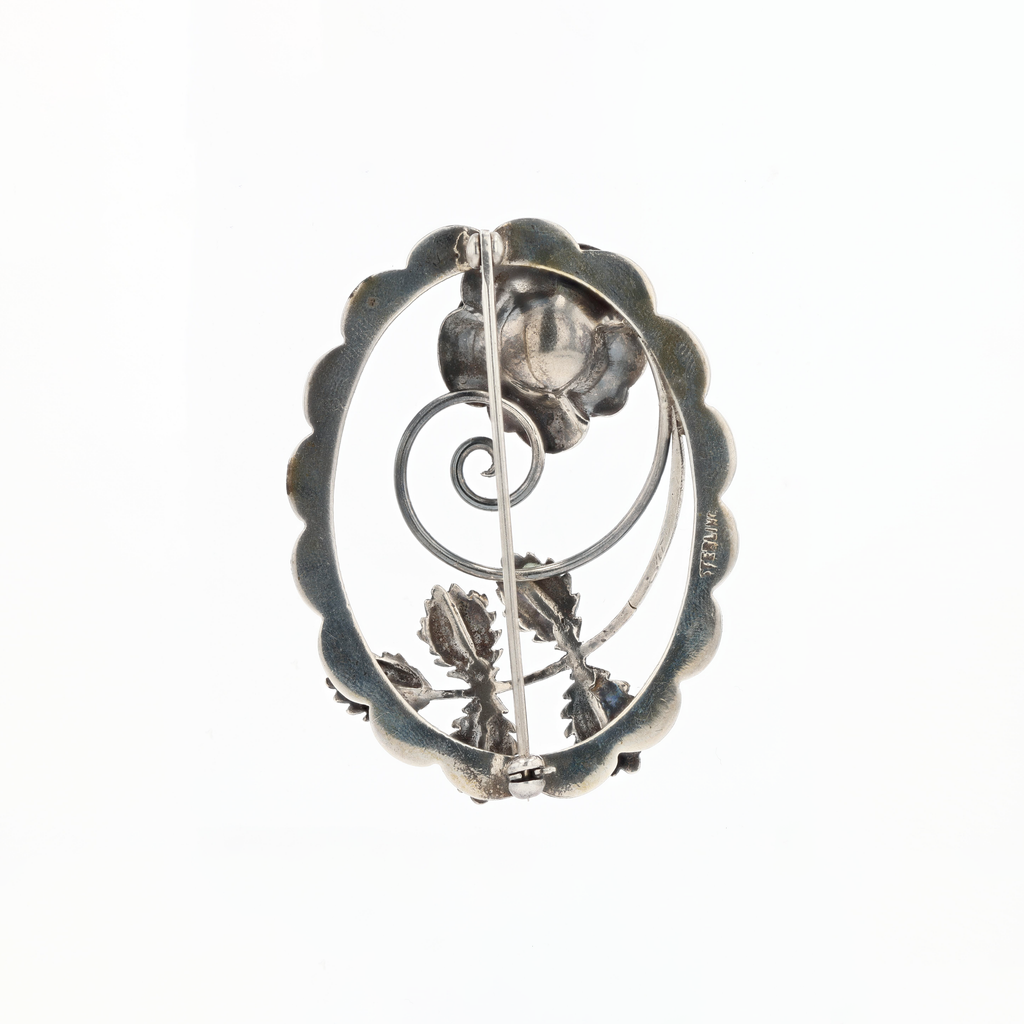 925 Silver Rose Brooch